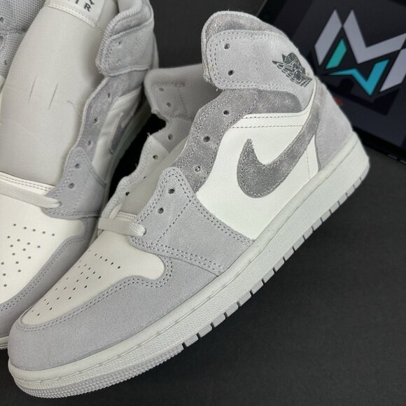 Nike Air Jordan 1 Mid SE \'Smoke Grey\' White Grey Shoes FQ7720-002 Men’s Sizes main image 4